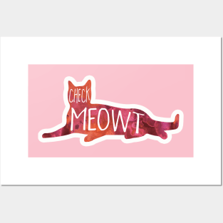 Check MEOWt - funny cat pun Posters and Art